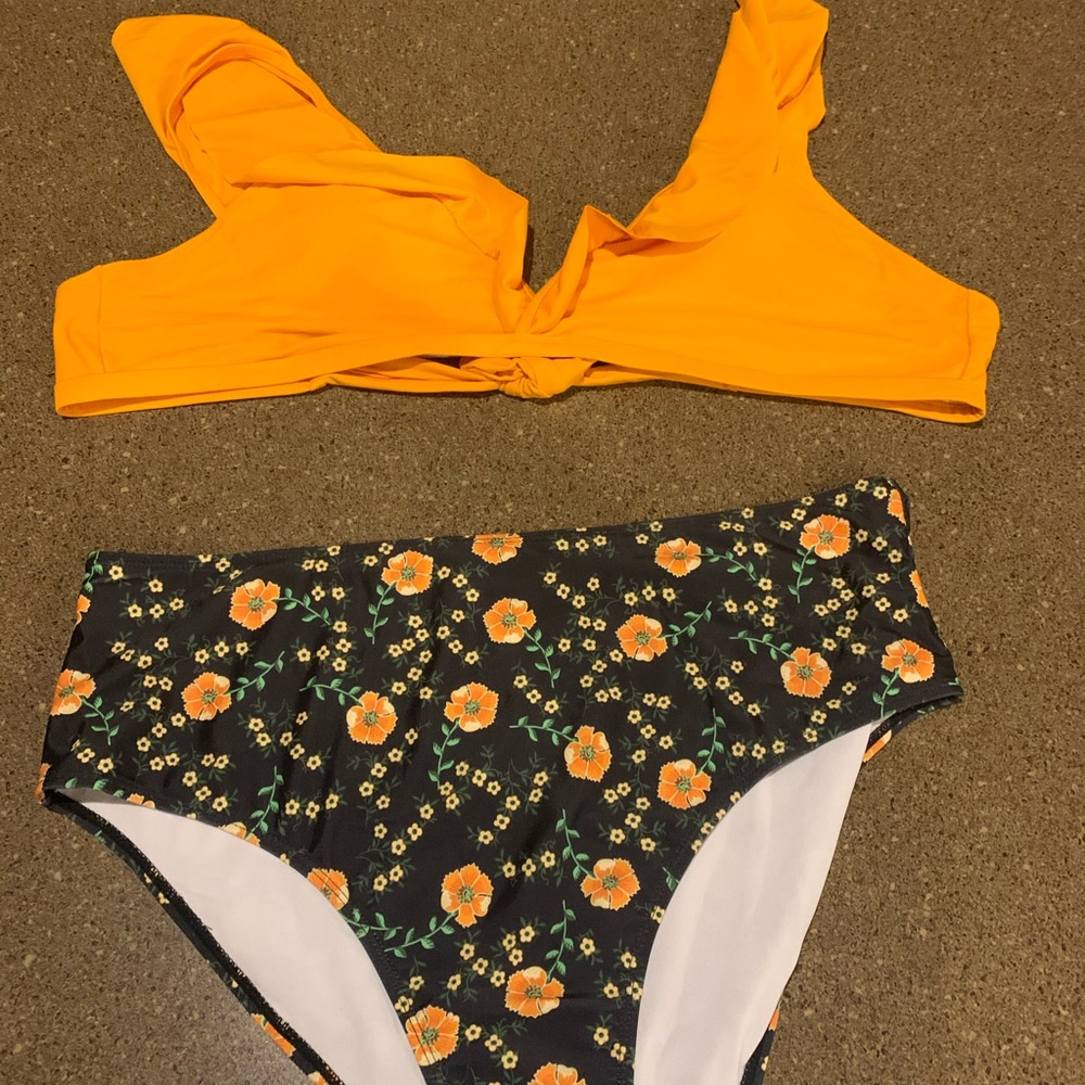 Floral Print High Waisted Bikini